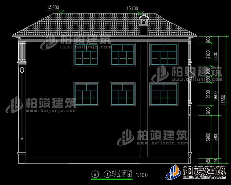 背立面图